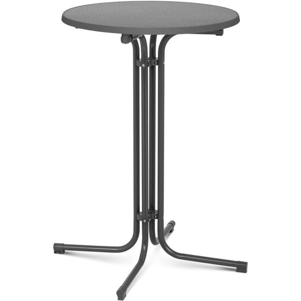 Galda stieņa galds apaļš augsts saliekamais diametrs 70 cm augstums 110 cm pelēks