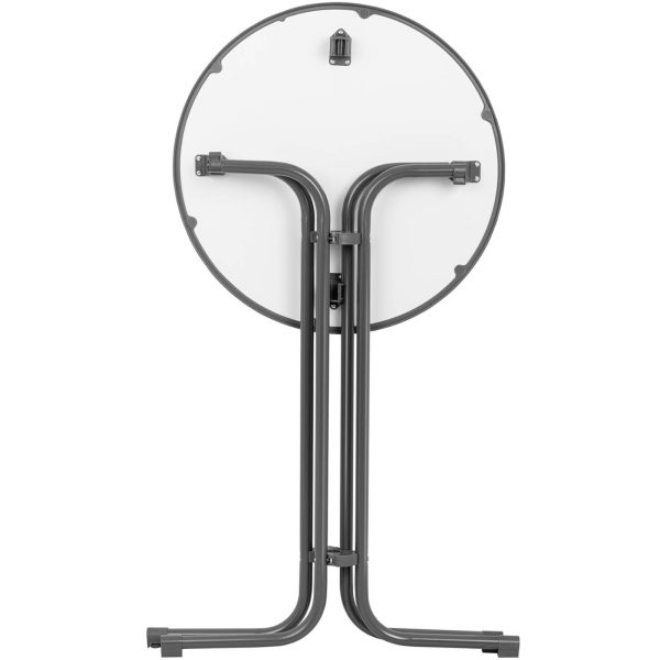 Galda stieņa galds apaļš augsts saliekamais diametrs 70 cm augstums 110 cm pelēks