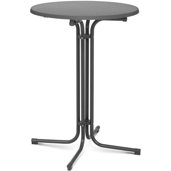 Galda stieņa galds apaļš augsts saliekamais diametrs 80 cm augstums 110 cm pelēks