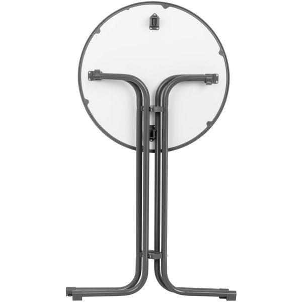 Galda stieņa galds apaļš augsts saliekamais diametrs 80 cm augstums 110 cm pelēks