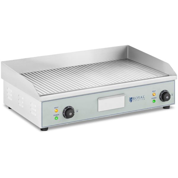 Elektriskā grila grila plāksne rievota dubultā 400 x 730 mm 2 x 2000 w