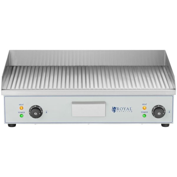 Elektriskā grila grila plāksne rievota dubultā 400 x 730 mm 2 x 2000 w
