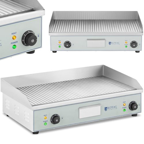Elektriskā grila grila plāksne rievota dubultā 400 x 730 mm 2 x 2000 w