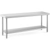 Tērauda nerūsējošā tērauda darba virsmas galds ar 200x60cm plauktu