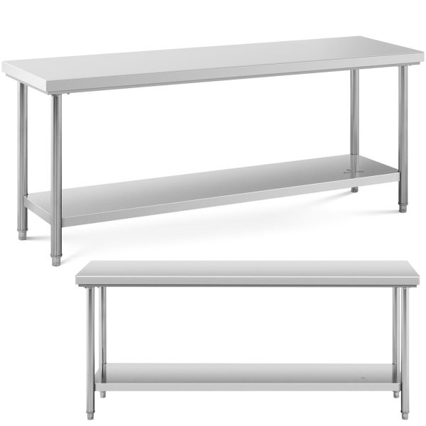 Tērauda nerūsējošā tērauda darba virsmas galds ar 200x60cm plauktu