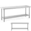 Tērauda nerūsējošā tērauda darba virsmas galds ar 200x60cm plauktu