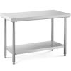 Centrālais tērauda darba virsmas galds ar plauktu 120 x 60 cm