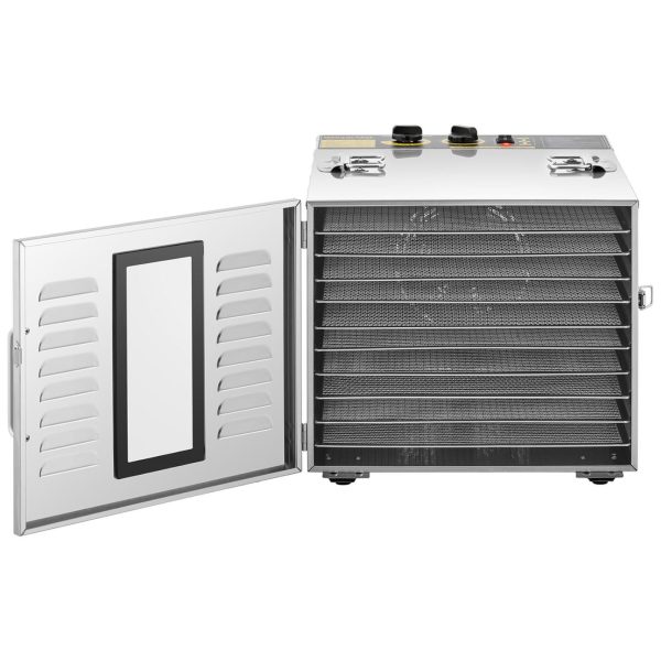 Rūpnieciskais pārtikas žāvētājs garšaugiem, augļiem, sēnēm, 10 režģi, 1000 W