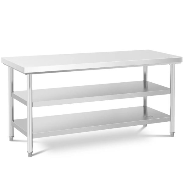 Galda galda centrālais augšējais tērauda 2 plaukti 180 x 70 cm līdz 600 kg