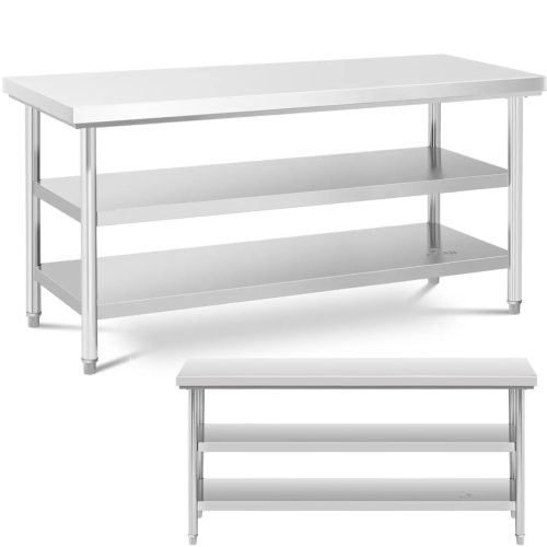 Galda galda centrālais augšējais tērauda 2 plaukti 180 x 70 cm līdz 600 kg