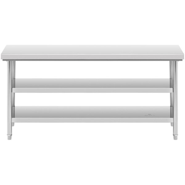 Galda darba virsma centrālā tērauda top 2 plaukti 180 x 60 cm