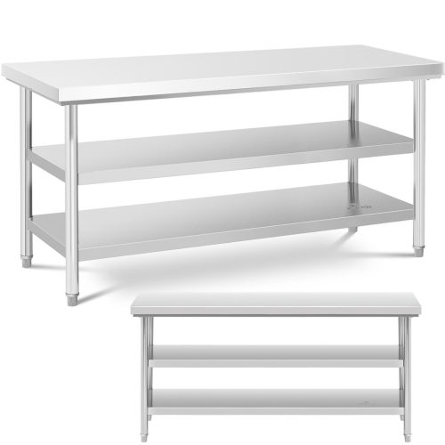 Galda darba virsma centrālā tērauda top 2 plaukti 180 x 60 cm
