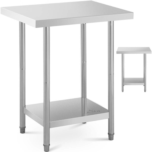 Galda galda galda augšdaļa Nerūsējošā tērauda augšdaļa ar 76x61cm plauktu