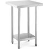 Centrālā tērauda darba virsmas galds ar 61 x 61 cm plauktu