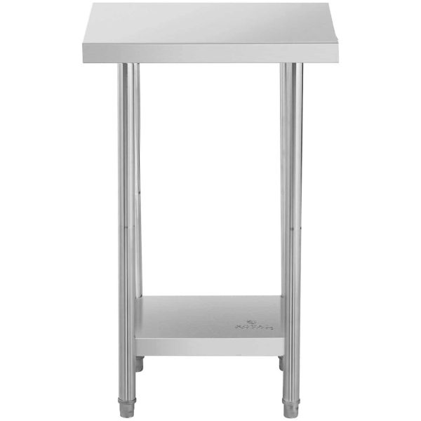 Centrālā tērauda darba virsmas galds ar 61 x 61 cm plauktu