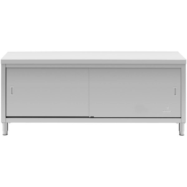 Centrālais darba virsmas galds ar skapja formas durvīm 200 x 60 x 85,5 cm