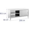 Centrālais darba virsmas galds ar skapja formas durvīm 200 x 60 x 85,5 cm