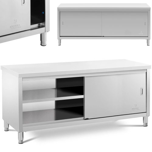 Centrālais darba virsmas galds ar skapja formas durvīm 200 x 60 x 85