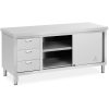 Centrālais darba virsmas galds ar skapi ar bīdāmām durvīm un 3 atvilktnēm 180 x 70 x 85 cm