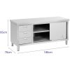 Centrālais darba virsmas galds ar skapi ar bīdāmām durvīm un 3 atvilktnēm 180 x 70 x 85 cm