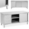 Centrālais darba virsmas galds ar skapi ar bīdāmām durvīm un 3 atvilktnēm 180 x 70 x 85 cm