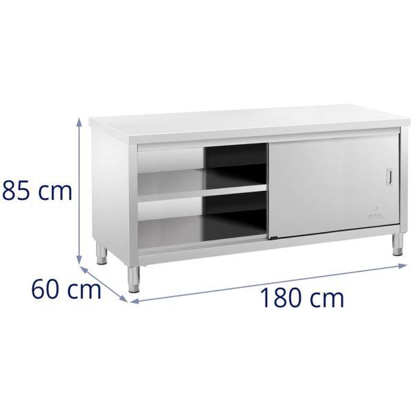 Centrālais darba virsmas galds ar skapja ierobežotām durvīm 180 x 60 x 85 cm