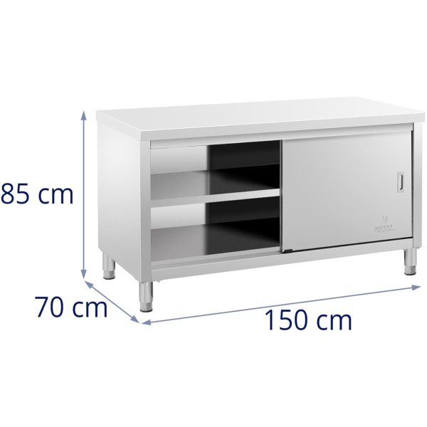 Centrālais darba virsmas galds ar skapja ierobežotām durvīm 150 x 70 x 85 cm
