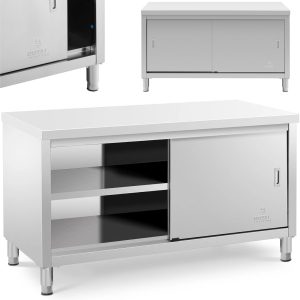 Centrālais darba virsmas galds ar skapja ierobežotām durvīm 150 x 70 x 85 cm