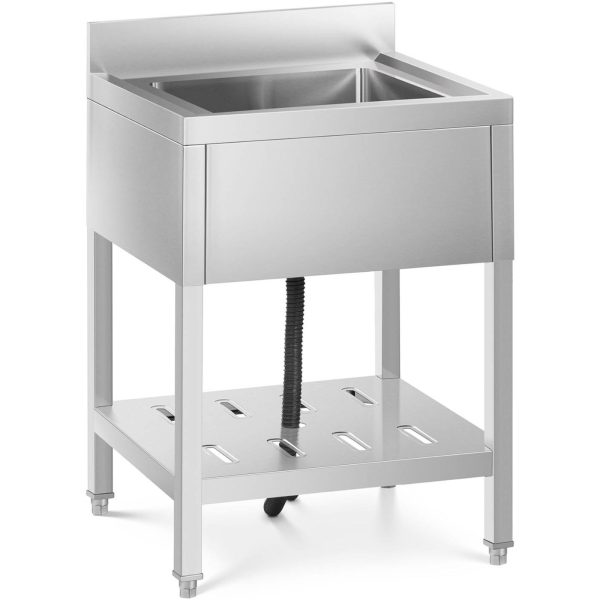 Viena -Čambera gastronomijas baseina izlietne ar plauktu un 60 x 60 x 94 cm malu