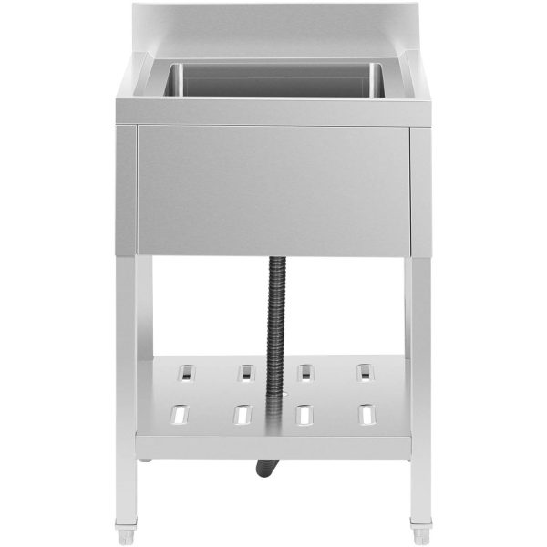 Viena -Čambera gastronomijas baseina izlietne ar plauktu un 60 x 60 x 94 cm malu
