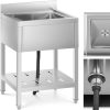 Viena -Čambera gastronomijas baseina izlietne ar plauktu un 60 x 60 x 94 cm malu