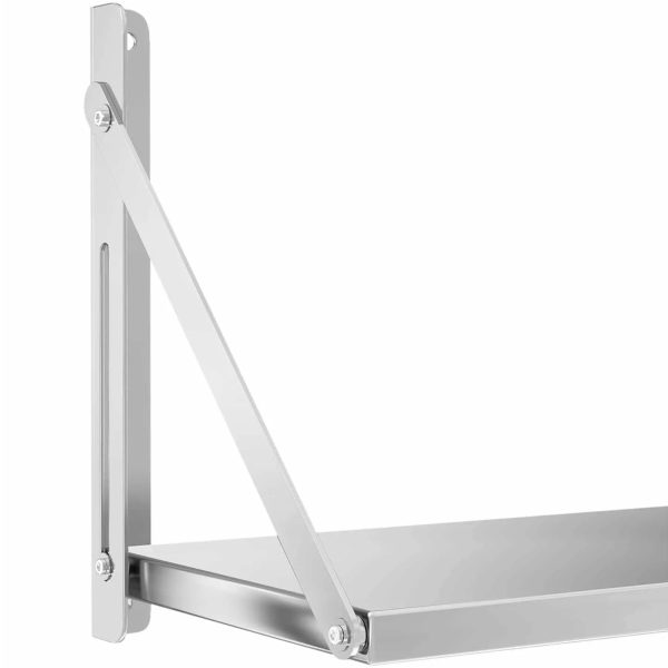 Gastronomijas sienas plaukts, kas izgatavots no nerūsējošā tērauda līdz 40 kg 120 x 30 cm