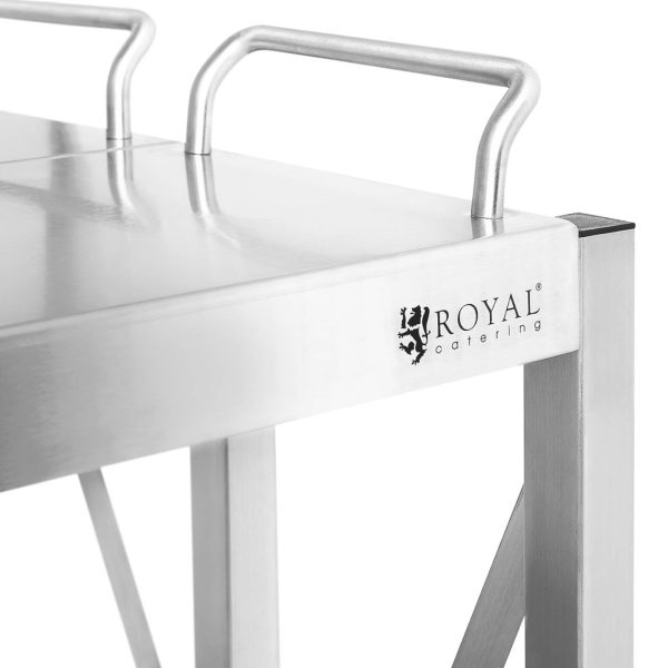 Ēdināšanas viesmīles ratiņi, kas izgatavoti no tērauda 3 plauktiem 400 x 580 mm līdz 90 kg