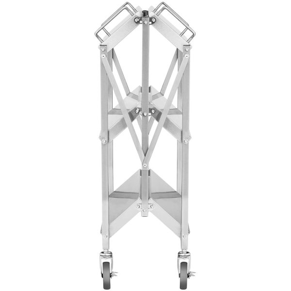 Ēdināšanas viesmīles ratiņi, kas izgatavoti no tērauda 3 plauktiem 400 x 580 mm līdz 90 kg