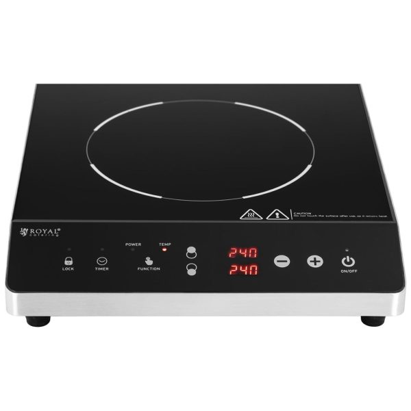 Virtuves indukcijas hobs 2 apkures lauki diametrs 26 cm LED 1800 W