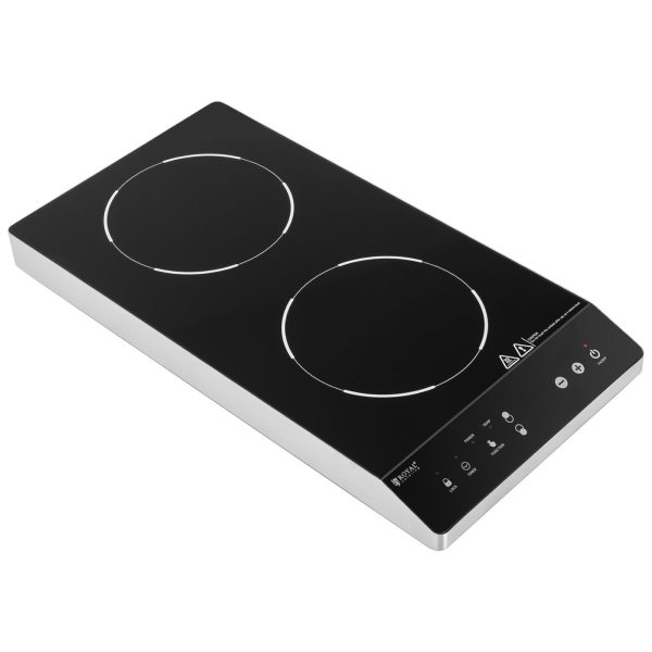 Virtuves indukcijas hobs 2 apkures lauki diametrs 26 cm LED 1800 W