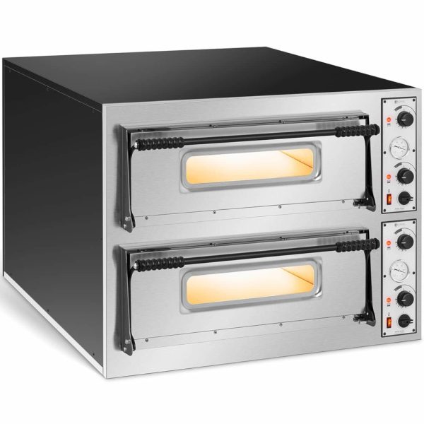 10011802-1 Profesionāla dubultā -ķemmīšu picu krāsns 12 picu diametrā 32 cm 14400 W