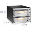 10011802-8 Profesionāla dubultā -ķemmīšu picu krāsns 12 picu diametrā 32 cm 14400 W