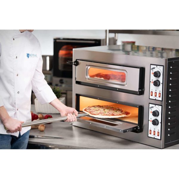 Profesionāls divu ķemmīšu picu krāsns 2 picu diametrā 45 cm 8000 W