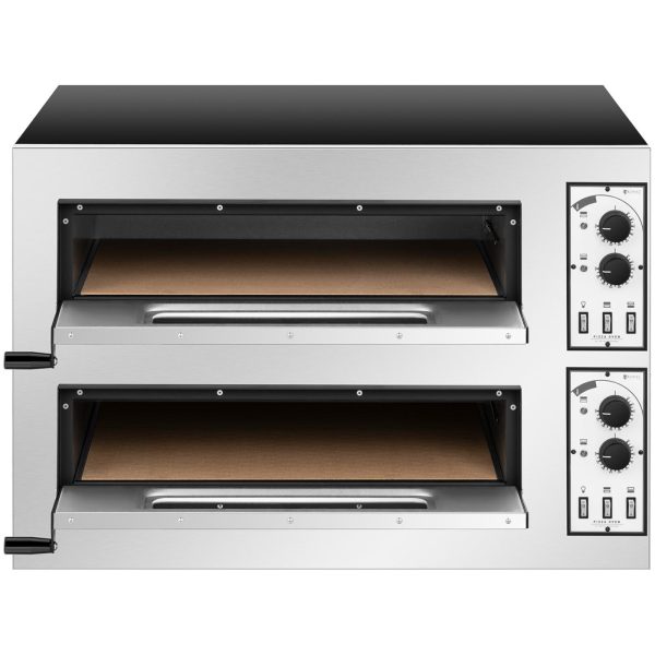 Profesionāls divu ķemmīšu picu krāsns 2 picu diametrā 45 cm 8000 W