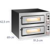 Profesionāls divu ķemmīšu picu krāsns 2 picu diametrā 45 cm 8000 W