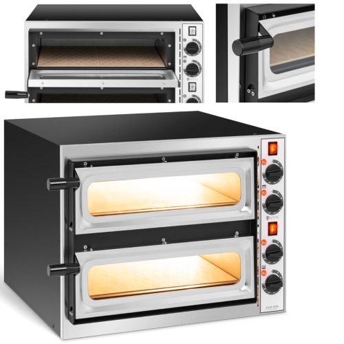 Divu ķemmīšu picas krāsns ar logu 2 picu diametru 32 cm 230 V 3200 Itālijā