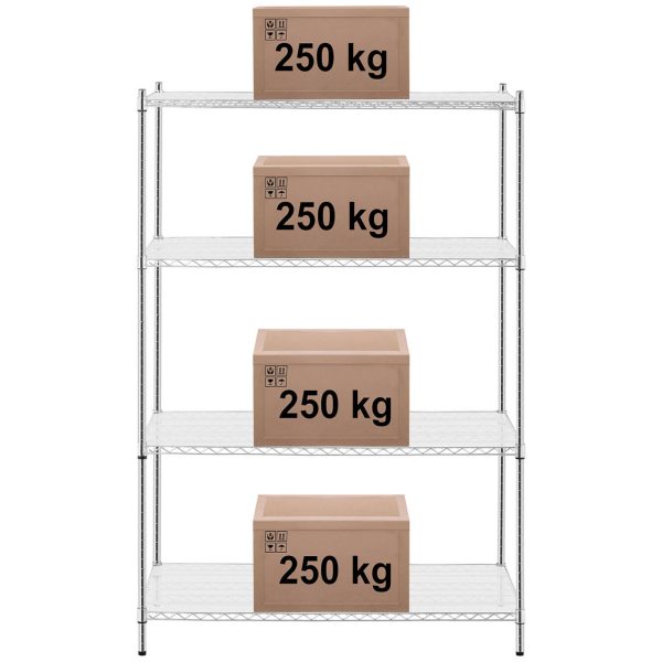 Darbnīcas bagāžnieka stieples 4 plaukti + 4 paklāji līdz 1 t 1000 kg 120x60x180 cm