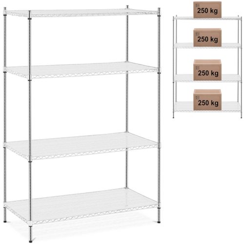 Darbnīcas bagāžnieka stieples 4 plaukti + 4 paklāji līdz 1 t 1000 kg 120x60x180 cm