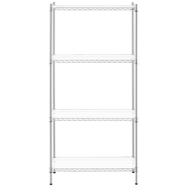 Chrome darbnīcas plauktu vads 4 plaukti + 4 paklāji līdz 1 t 1000 kg 90x45x180 cm