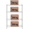 Hromēts darbnīcas plaukts, 4 ažūra plaukti, līdz 1 t, 1000 kg, 120x45x180 cm