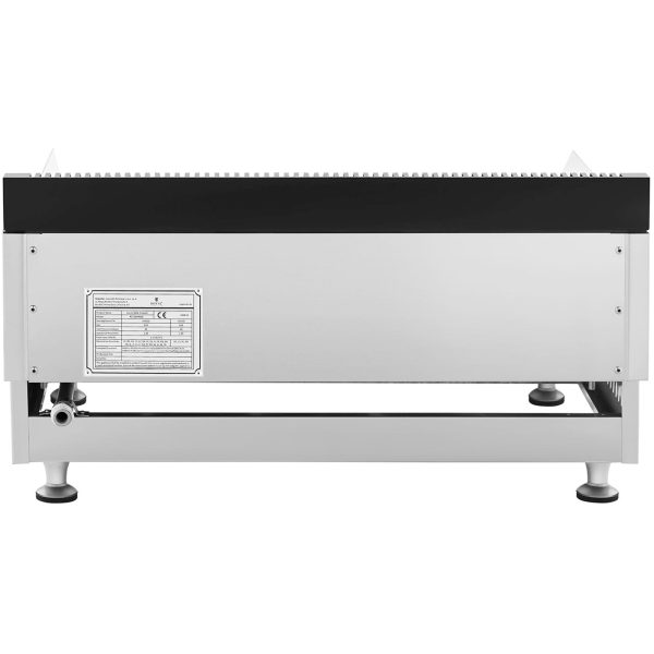 Divkārša gluda gāzes grila noplēsta nerūsējošā nerūsējošā gāze dabasgāzei 2x 3,1 kW 0,02 bar 60 x 40 cm