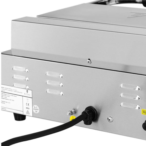 Kontakta grila elektriskā plāksne gluda un rievota 33 x 22 cm 2200 W