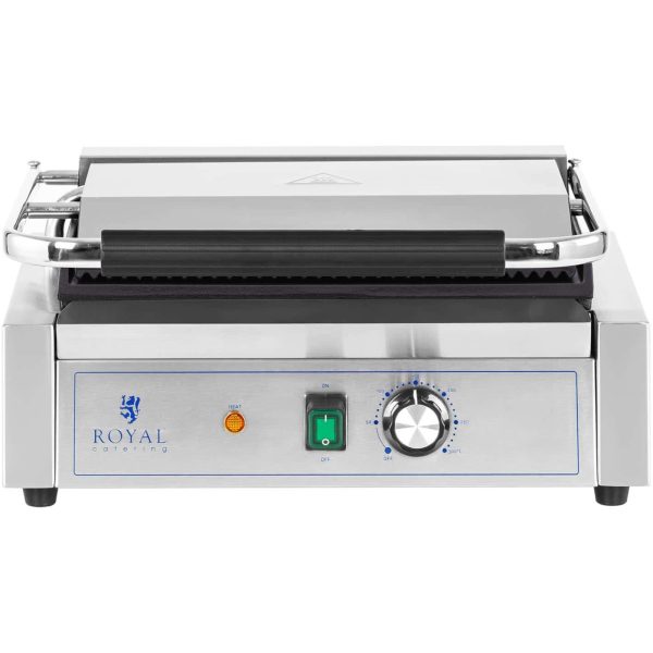 Kontakta grila elektriskā plāksne gluda un rievota 33 x 22 cm 2200 W