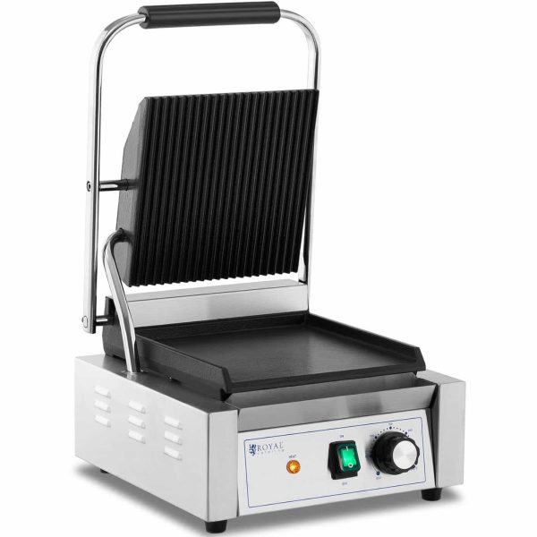 Kontakta grila elektriskā plāksne gluda un rievota 23 x 22 cm 1800 W